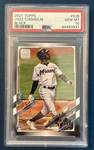 2021 Topps Series 2 JAZZ CHISHOLM Black #538 /70 RC Rookie PSA 10