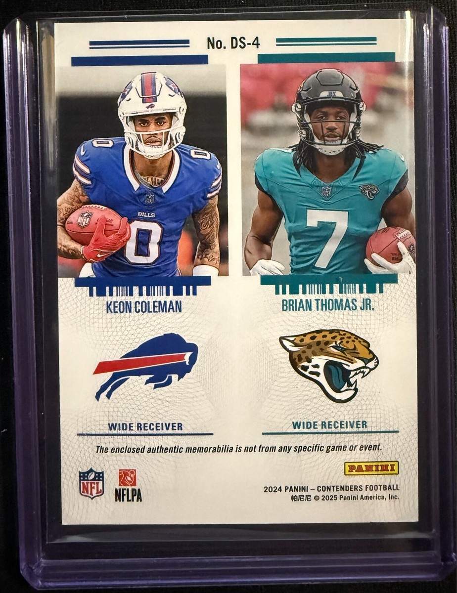 2024 Panini contenders rookie ticket dual patch Keon Coleman Brian