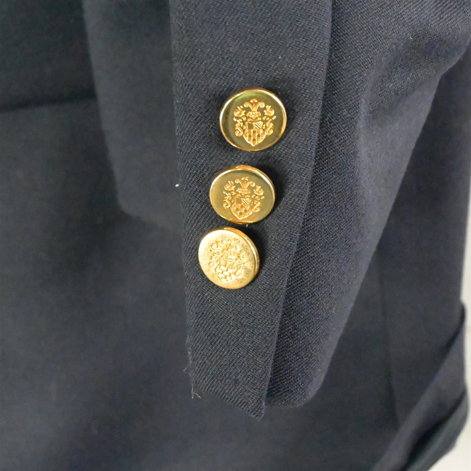 Botany 500 48R Navy Blue Gold 2 Button Wool Mens Blazer Suit Jacket Sport Coat - Image 4 of 4