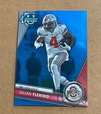 2023 Bowman Chrome University 109 Julian Fleming Blue Refractor /199 Ohio State