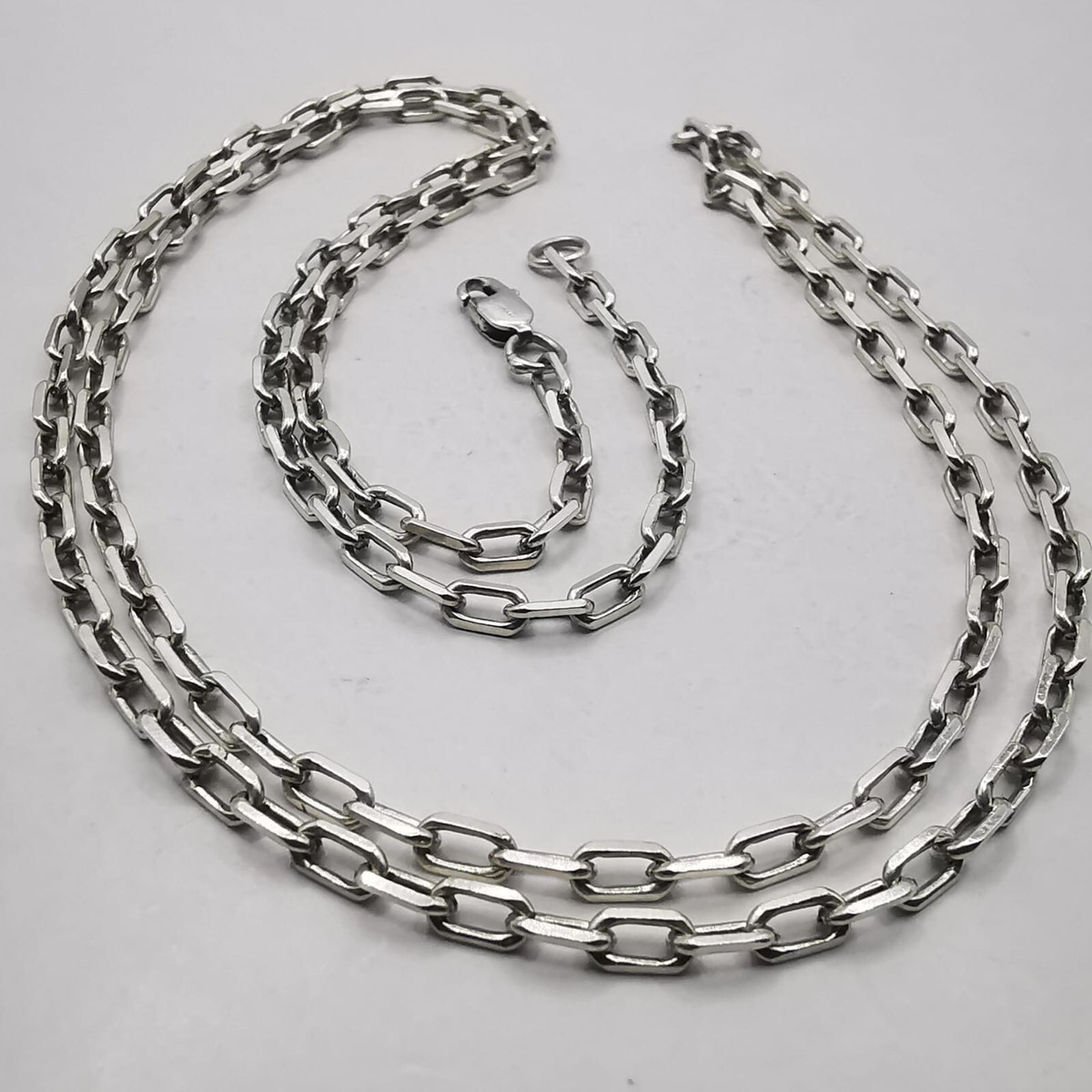 Vintage Unusual 925 Sterling Silver Chain Necklace, Signed