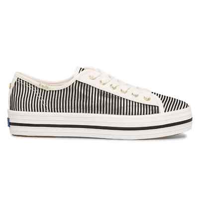 Keds X Kate Spade Triple Kick black/white striped platform