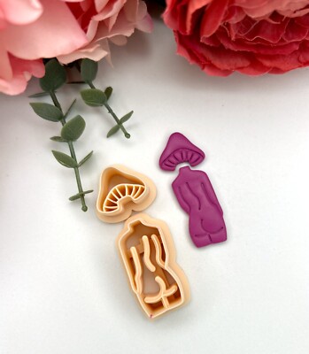 Mushroom Woman Polymer Clay Cutter | 3D-gedrucktes Tonwerkzeug | IrisCrafts7 UK