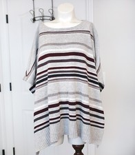 NWT ANN TAYLOR LOFT STRIPED KNIT PONCHO SWEATER WOMEN'S SIZE XS / S