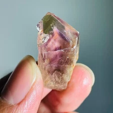 9g Natural Amethyst Pillar Scepter Backbone Pyramid Silver Sountain Particles