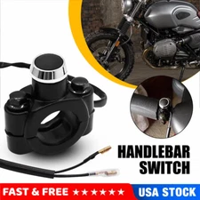 Motorcycle Switch Horn Handlebar Mount Push Button Momentary Start Universal 12V