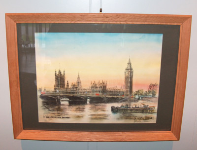 8209: Gordon Sommers Print ''Westminster Bridge'' Hand Signed LE Lithograph Framed