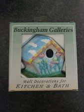 BUCKINGHAM GALLERIES WALL DECOR FOR KITCHEN CERAMIC TILE birdhouse tulips new!