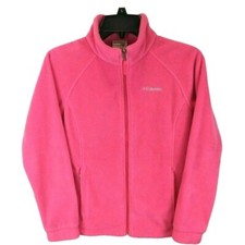 Columbia Sportswear Fleece Jacket Youth Girls L 14-16  Pink w Zip Pockets
