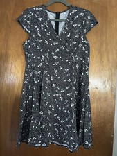 Mini dress fit  flare scoop v neck short sleeve casual/dressy Floral Print