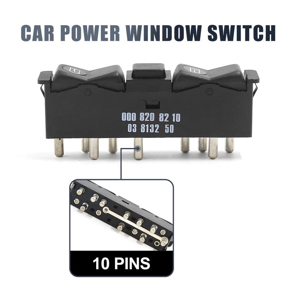 0008208210 Power Window Control Switch for Mercedes-Benz 500SEL 1984-1985 - Image 4 of 4