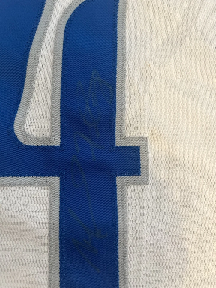 Camiseta deportiva autografiada vintage de los Dallas Mavericks de la NBA firmada por Michael Finley talla 40 Foto 3 de 4