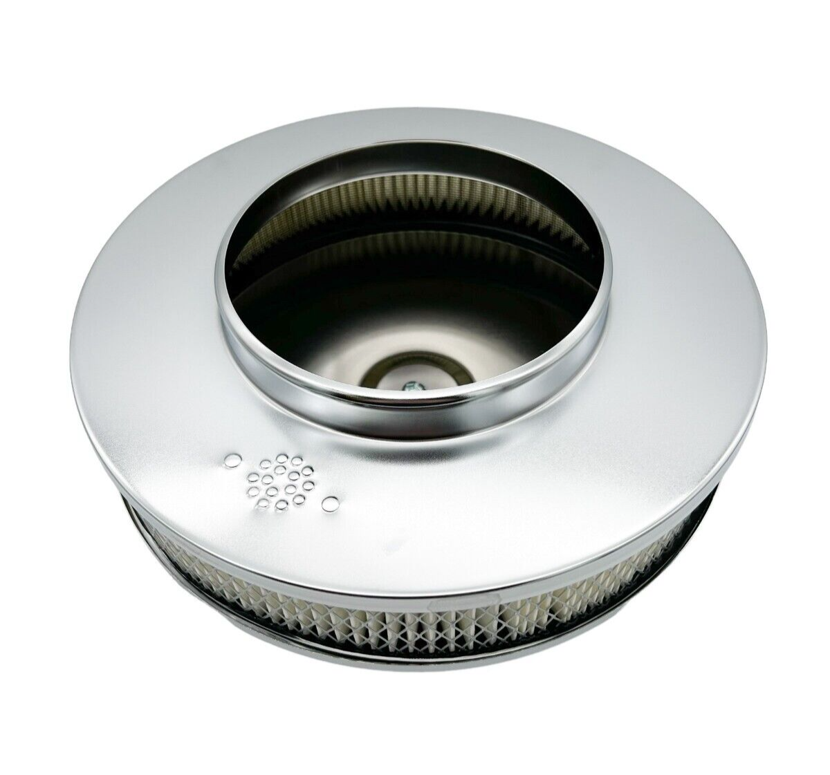 Chrome 10" x 2" Round Air Cleaner Wing Nut w/ 51/8" Neck Holley