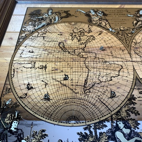 Vintage Mirror Mappe Monde Du Globe 1792 Elwe Classic Map Art 23.5 x 17.75” - Picture 10 of 17