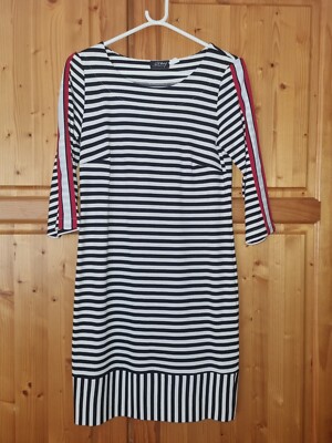 Damen Kleid von Amy Vermont Gr. 36 schwarz weiß gestreift