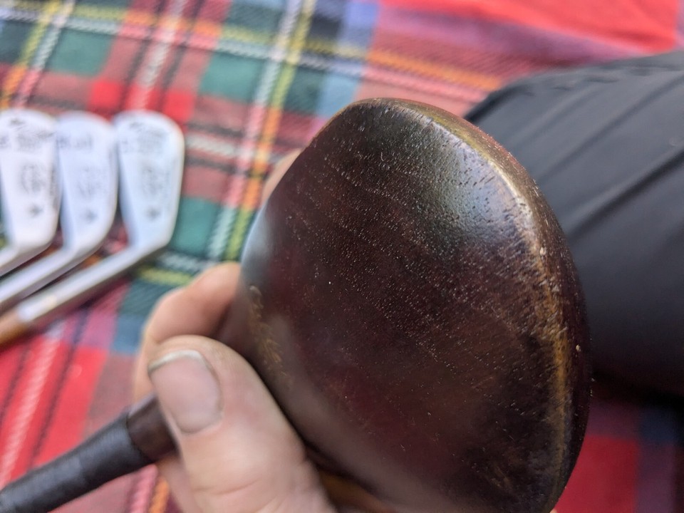 Beautiful Set of Callen clubs for playing hickory golf. Driver & 6