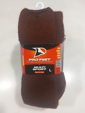 Pro Feet Multi Sport Soccer Baseball Football Lacrosse Maroon Polyester Socks L