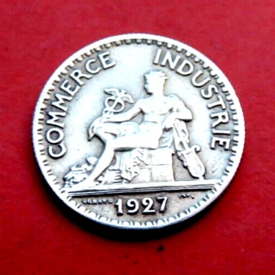 Superbe Pièce "BON POUR 50 CENTIMES " 1927 COMMERCE INDUSTRIE - Photo 1/2