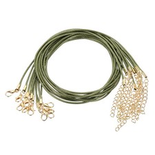 10pcs Waxed Necklace Cord Bulk, 18" 1.5mm Necklace Ropes Deep Green
