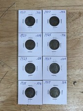 Vintage Estate Fresh Lot Of 8 Buffalo Nickles 1917-1927