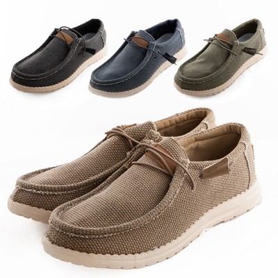TOOCOOL GRZ-9908 Men Slip-On Canvas Loafers Elastic Laces Casual Shoes