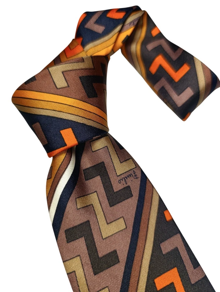 Emilio Pucci Luxury Vintage Tie Silk 100% Extremely Rare Piece 70s-80s Perfect - Imagen 3 de 4