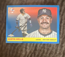 Topps 2025 Topps Chrome Austin Wells Yankees Rookie Auto Card #165. rookie card picture