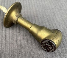 Antique Russell and Stoll Brass Marine Female Dual Plug Floor Electrical Socket