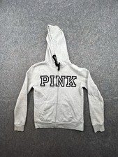 PINK Victoria's Secret Women's Gray Zip-Up Jacket Hoodie Size XS