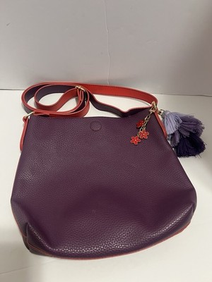 Slouchy Hobo Style Shoulder Bag Purple Pebbles /Tote Pre-Owned