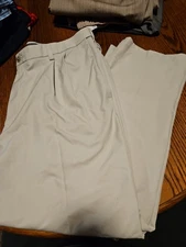 Men’s Sz 40x30 Cool 18 Performance Flex Haggar Khaki Pleated Pants Golf  - G3