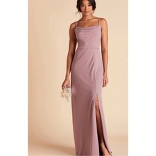 Birdy Grey Ash Dress Dark Mauve Cowl Neck Bridesmaid Gown XS BG1026DM01 NEW