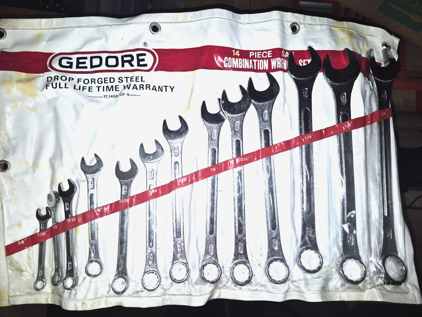 LARGE 14 pc. Mechanic Combination Wrench Set/ Forged Steel