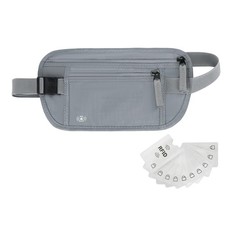 Money Belt For Travel Women Men Hidden Rfid Passport Holder For Travel Grey 