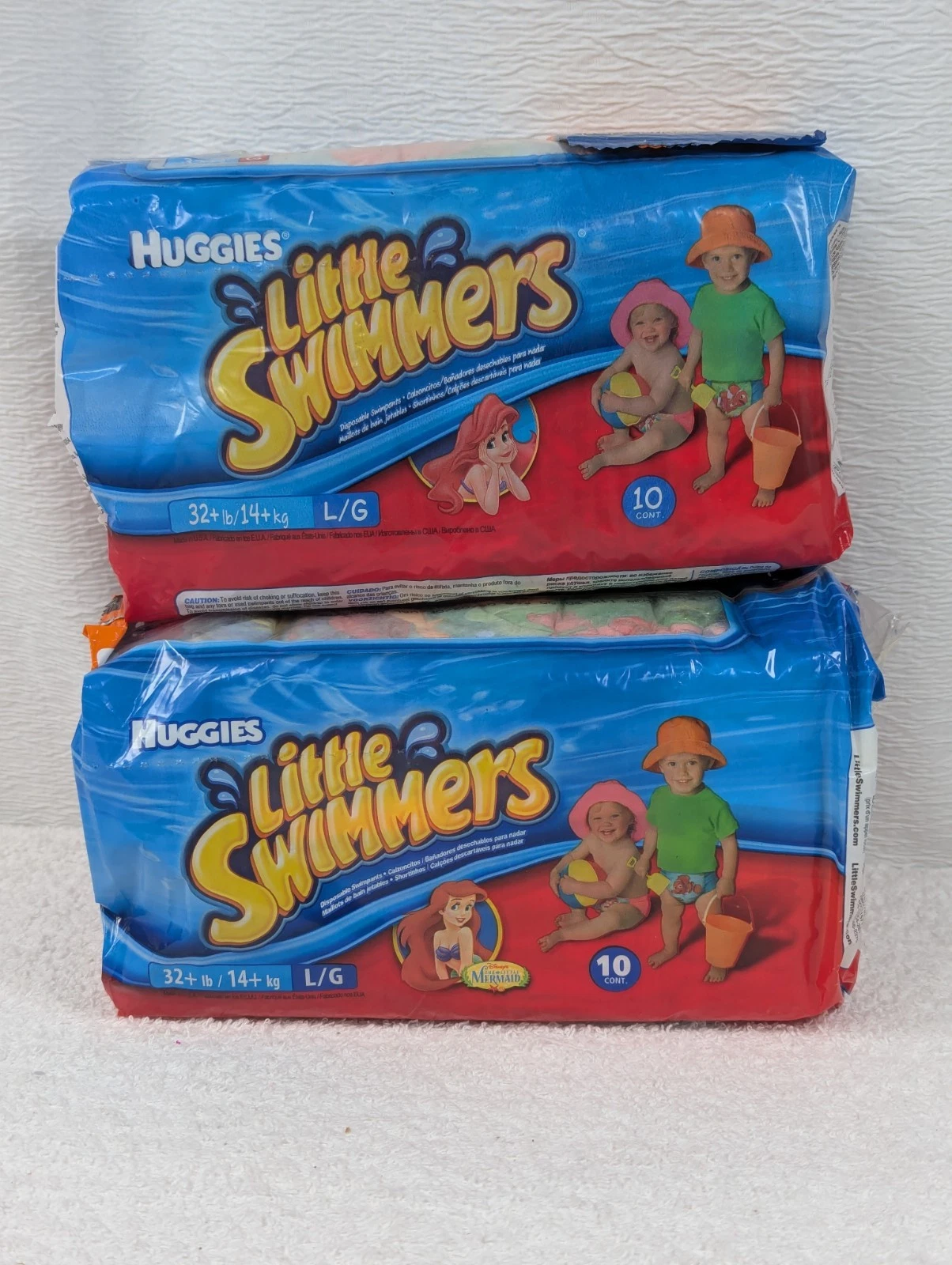 Huggies - Little Swimmers Diapers - Large 32+ LB - 10 Count - 2 Packs