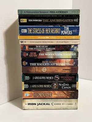 Steampunk Science Fiction Book Lot Anubis Gates Powers Jules Verne HG Wells Myst