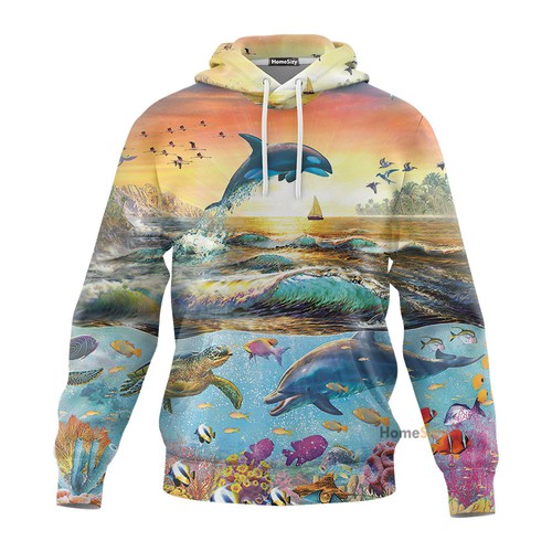 Dolphin Zip Hoodie Sweatshirt QT304134T