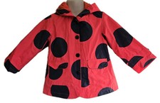 London Fog Girls 24 Months 24M Rain Coat Jacket Ladybug Red / Black Spots Antena