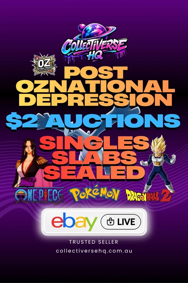 POST OZNATIONAL DEPRESSION | $2 AUCTIONS POKEMON, ONE PIECE, DRAGON BALL