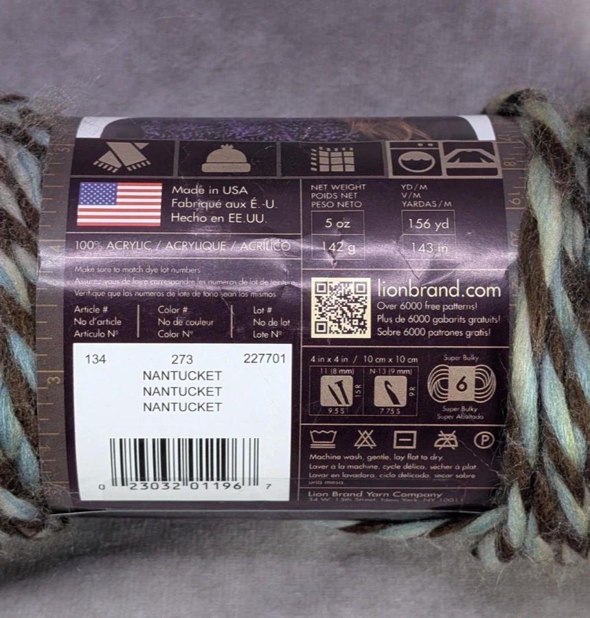 Lote de 4 hilos acrílicos súper voluminosos (6) marca Lion Country Pays colores aleatorios de 5 oz Foto 4 de 4