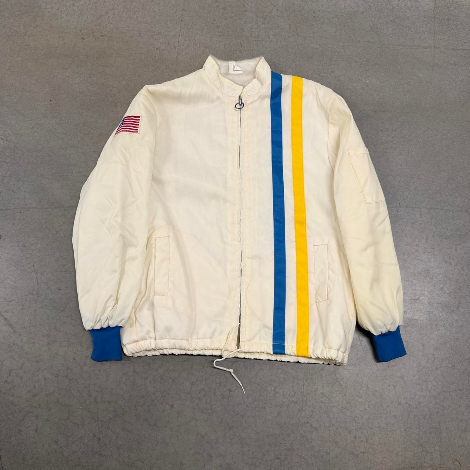 Vintage 70s Striped Racing Jacket Size L - Gem