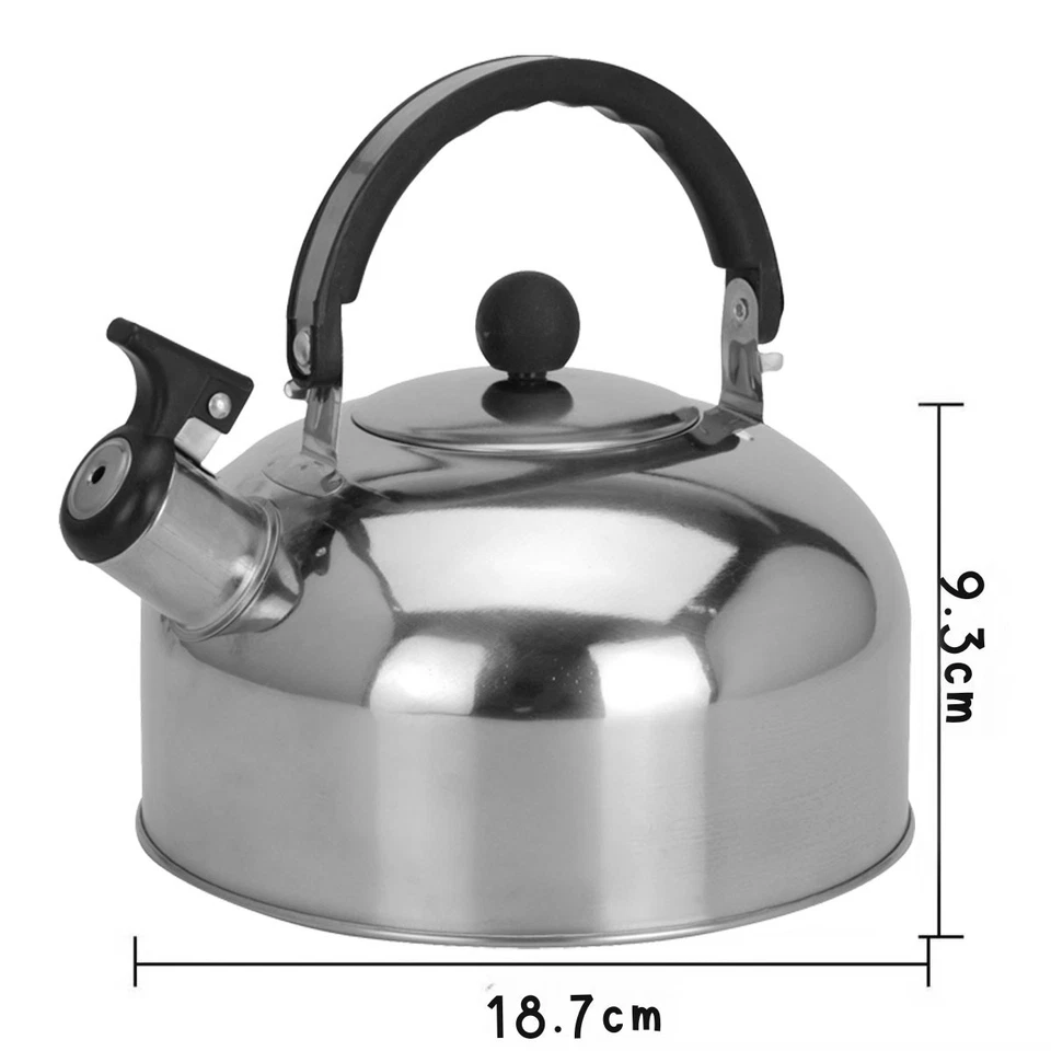 Edelstahl Flötenkessel 2,0 L Camping Wasserkocher Wasserkessel Pfeifkessel Tee - Bild 2 von 4