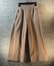 Alo Yoga Serenity Wide Leg Crop Sweatpants Brown M 26" Inseam Pockets Casual