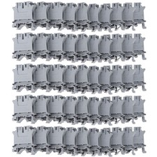 ⁺50Pcs DIN Rail Mount Terminal Screw Combination Pure Copper Terminals Block 57A