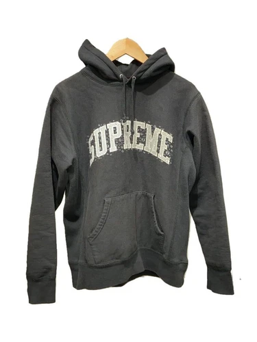 Felpa Supreme con cappuccio M cotone nero usata