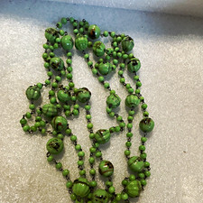 Czechoslovakian green necklace uranium glass ...