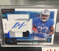 Panini 2018 One Kerryon Johnson #12 Rookie Patch Auto Blue /99 Lions Football