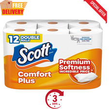 Scott Comfortplus Toilet Paper 12 Double Rolls 231 Sheets Per Roll Septic Safe