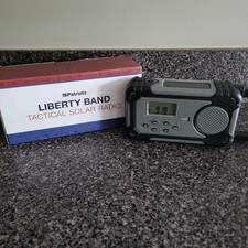 4Patriots Liberty Band Tactical Solar Radio Flashlight w/ Manual NOAA Weather