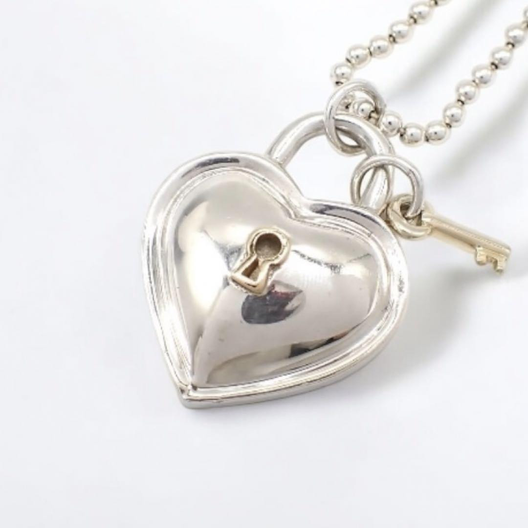 Tiffany Heartlock Long Necklace 925 750 Sterling Silver Jewelry